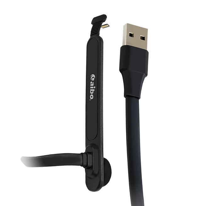 aibo USB 轉 Type-C 創新彎頭 快速充電手遊線 扁線設計 不纏繞, 1.5m, 1條