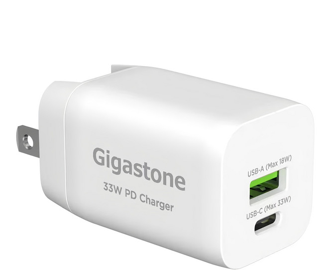 GIGASTONE 立達 33W 雙孔 充電器 PD/QC3.0 急速快充 白色 PD-6330W