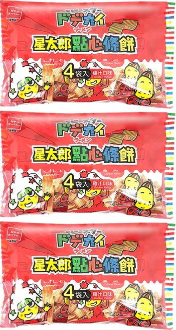OYATSU 優雅食 BABY STAR 星太郎 點心條餅 中雞汁分享包 4入, 128g, 3袋