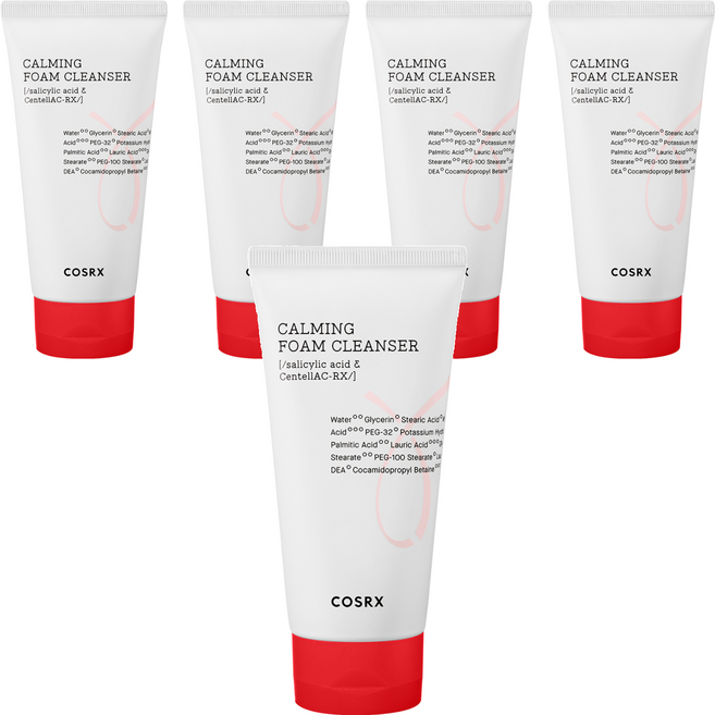 COSRX 台灣公司貨 AC Collection 舒緩泡沫洗面乳 水楊酸和積雪草, 150ml, 5條