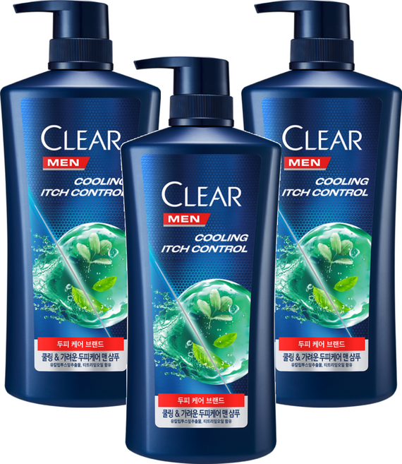 CLEAR 淨 清涼男士洗髮精, 650ml, 3瓶