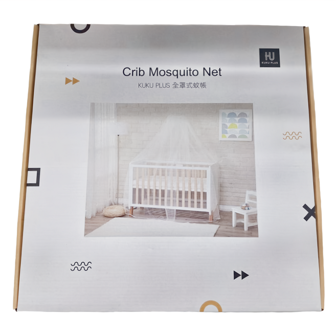 KU.KU Duckbill 酷咕鴨 KUKU PLUS加長落地全罩式蚊帳 加密柔軟網紗 組裝簡單便利, 白色