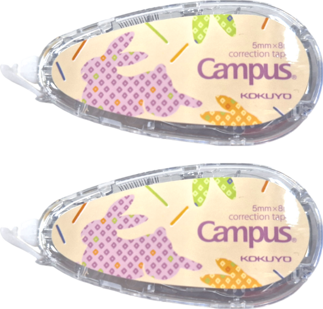 KOKUYO 國譽 Campus 象牙白修正帶 5mm x 8m, 黃兔 象牙白, 2個