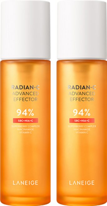 LANEIGE 蘭芝 維他命C淨膚煥顏精露 94%超級維C補氧配方 92%超級莓果精萃, 150ml, 2瓶