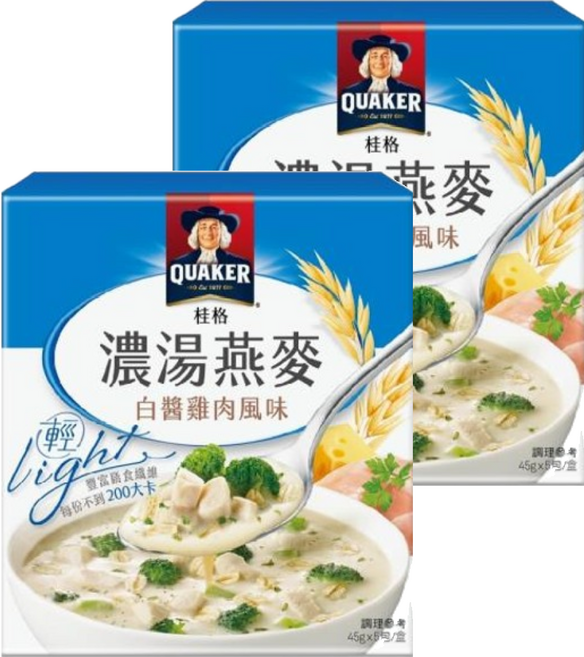QUAKER 桂格 濃湯燕麥 白醬雞肉風味 5包, 225g, 2盒