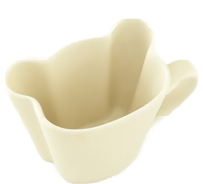 熊熊造型杯 上 10 x 6.5cm +下 6.5 x 4.2cm 200ml, 奶黃色, 1個