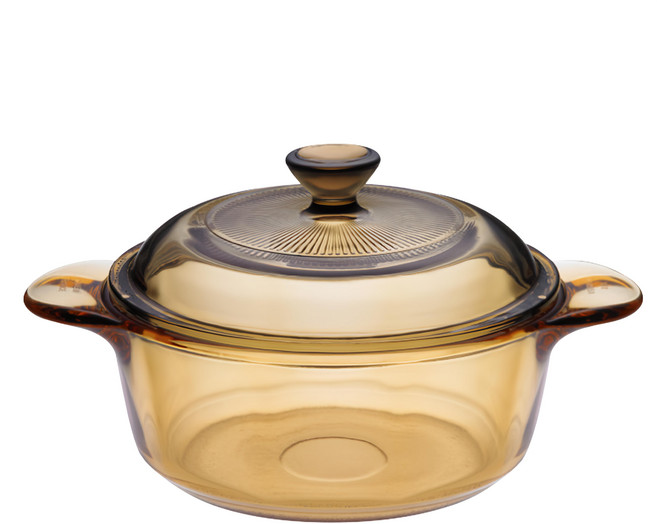 Corelle Brands 康寧餐具 Visions 晶彩透明鍋 800ml, 15cm, 黃色, 1個