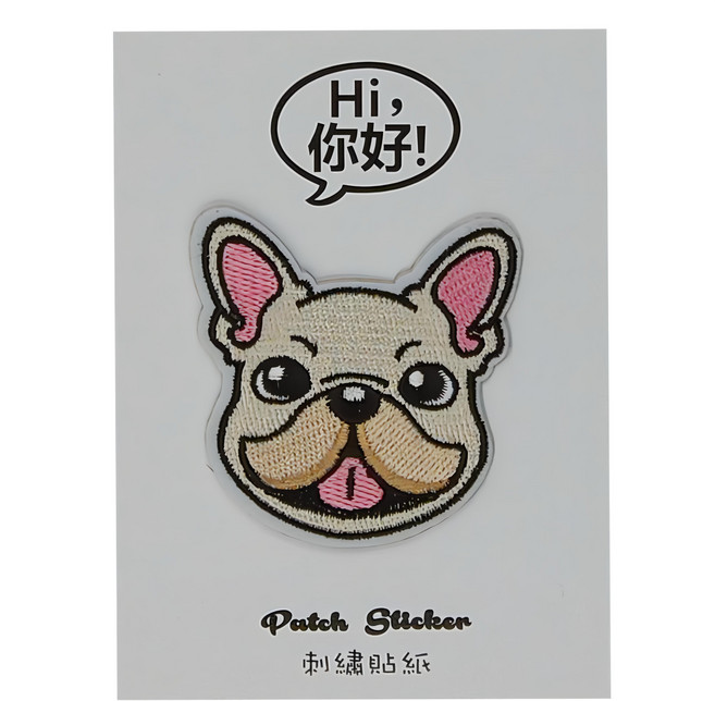 Hi 你好 刺繡貼紙, 法鬥, 1張