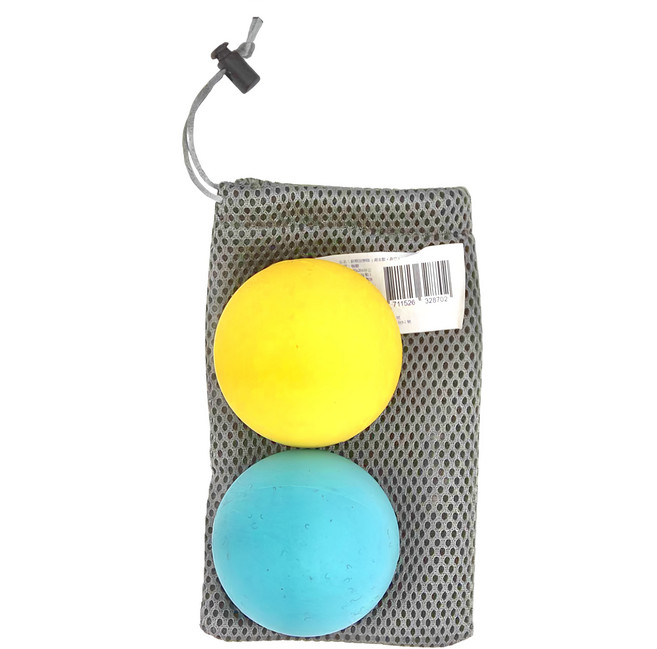 KSONE 筋膜按摩球 一軟一硬兩入組, 湖水藍 + 黃色, 1組