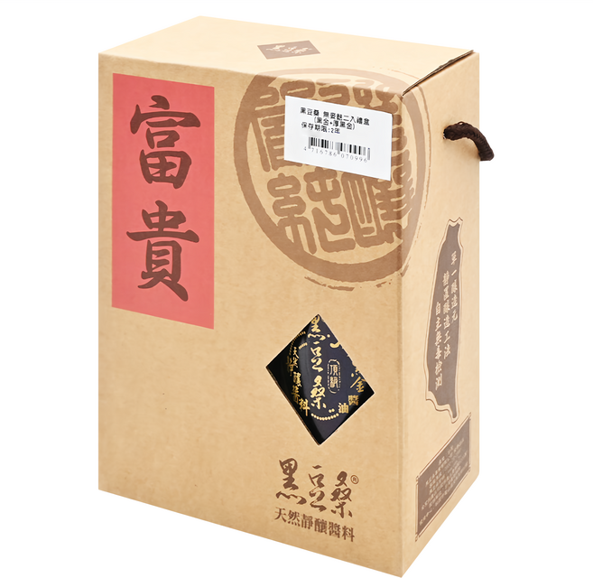 黑豆桑 無麥麩醬油二瓶組禮盒 黑金550ml + 厚黑金550ml, 1.1L, 1盒