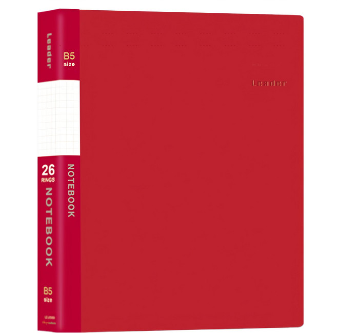 珠友文化 B5 Leader大鐵夾筆記 26孔 LE-26010-02 280 x 220 x 30mm, 紅色, 1本