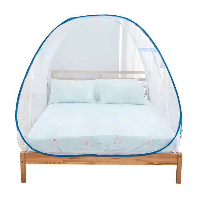 J-bedtime 床寢時光 加高三開門三秒速裝蒙古包蚊帳, 深藍色