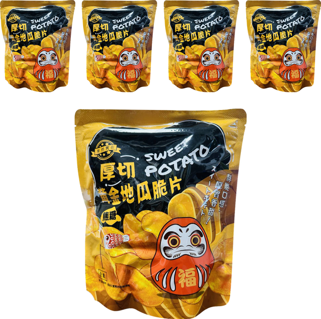 果然實在 豐淇厚切黃金地瓜脆片 焦糖風味, 140g, 5包