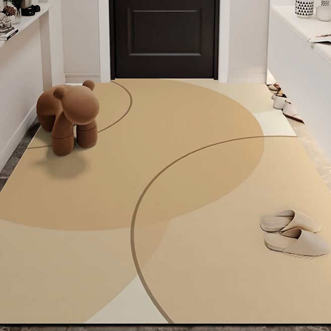 侘寂風防滑PVC皮革地墊 120 x 140cm 田甜, 1個