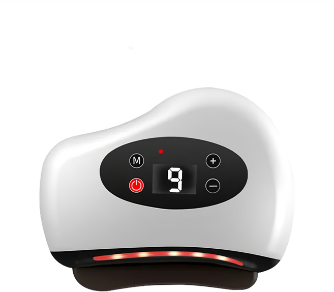 理享家 砭石電動智能刮痧板 9檔震動 G5198-2, 1個, 白色 + 黑色