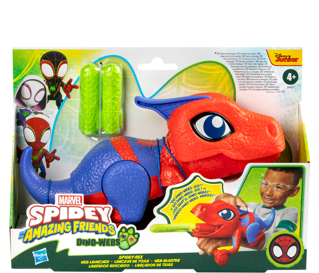 Hasbro 孩之寶 Marvel 漫威 SPIDEY AND HIS AMAZING FRIENDS 蜘蛛人與他的神奇朋友們 恐龍蛛網 Nerf 蜘蛛龍蛛網發射器, 1個