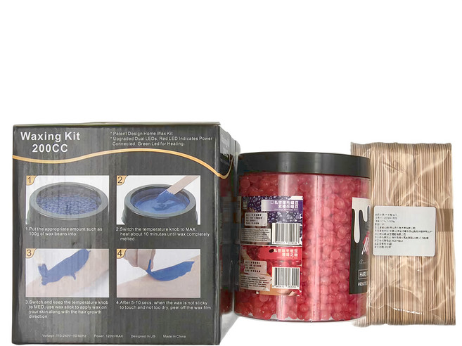 MPb 巴黎小姐 雲朵粉熱蠟機 + 珊瑚之吻蠟豆 500g + 大木棒 50支, 1組