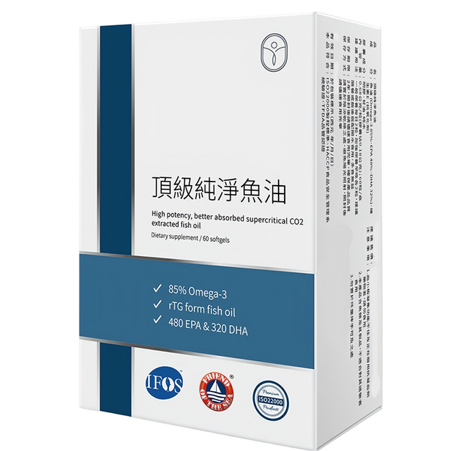 De Chuang 德創生技 頂級純淨魚油, 60顆, 1盒