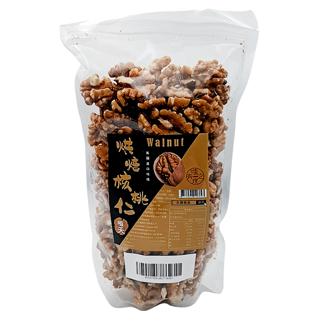 SUNFOOD 太禓食品 加大無調味低溫烘焙核桃仁堅果 大包裝 原味 嚴選進口核桃 大顆酥脆, 600g, 1包