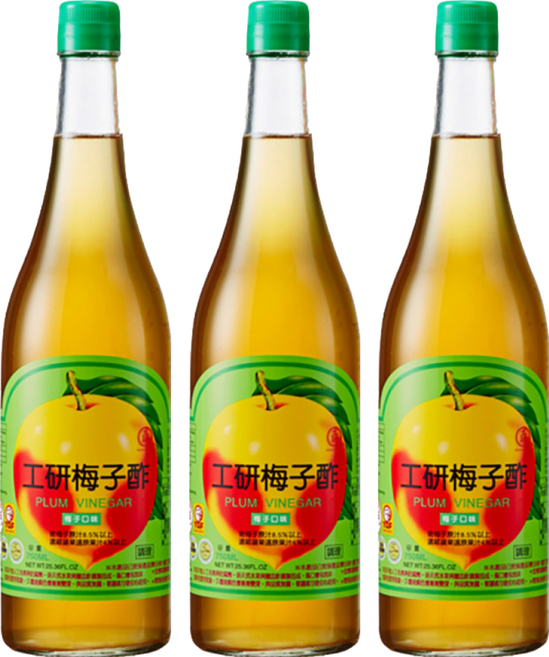 KONG YEN 工研 梅子醋, 750ml, 3瓶