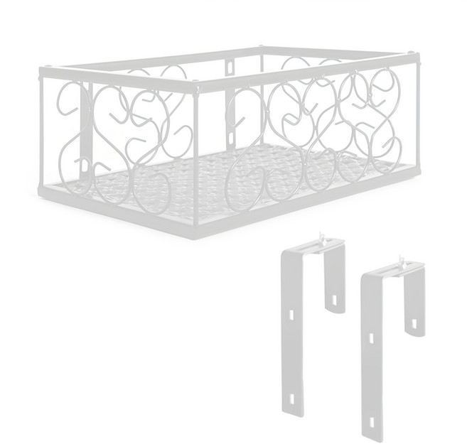 Market Plan 陽台鐵製花盆架, 1個, 白色