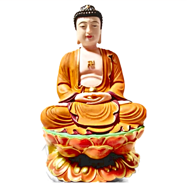 養慧軒 金剛砂陶土精雕佛像 釋迦牟尼佛 含底座, 釋迦牟尼佛 彩繪, 1個