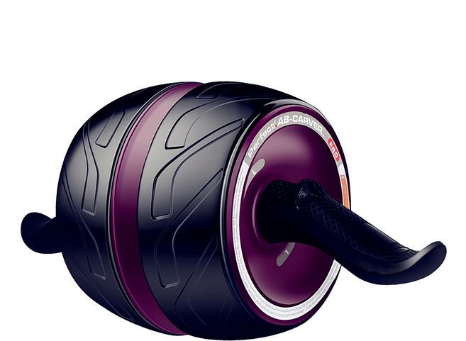 自動回彈牛角健身健腹輪, ZF2982, 紫色