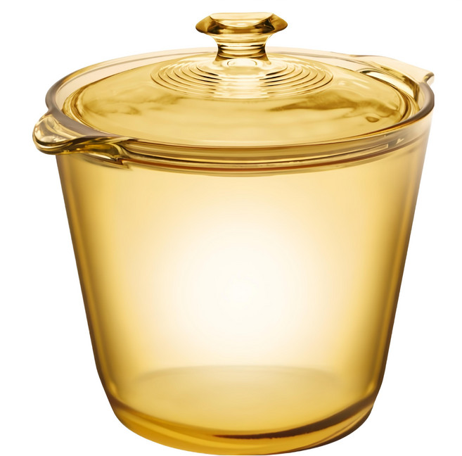 Corelle Brands 康寧餐具 Visions Flair 晶華鍋 1.2L, 22.5cm, 黃色, 1個