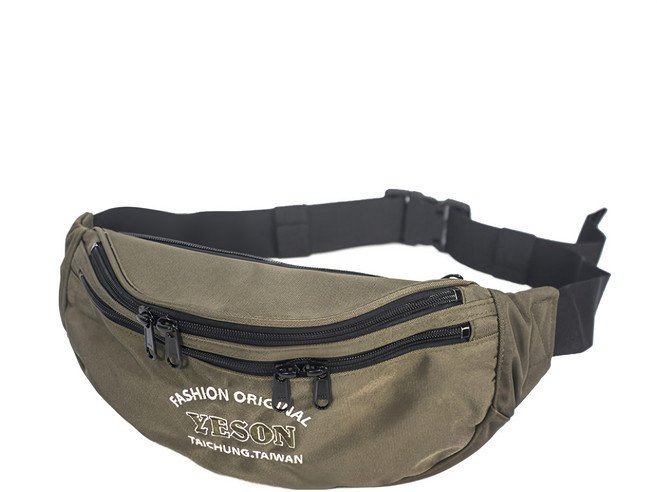 YESON 永生牌 7068 腰包 台灣製造 運動休閒輕便實用, 卡其色, 1個