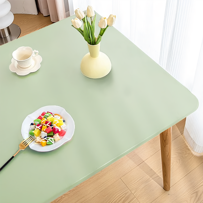 防髒汙免洗桌布套 PU+防水塗層+仿絲絨材質, 120 x 60cm, 草木綠, 1個