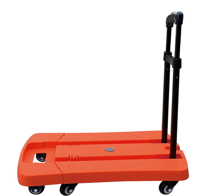 JAPAN STAR 日本星 折疊式輕巧手推車 90/120度推把固定 100KG移動載重 70公分延伸底版, 橙色, 1個