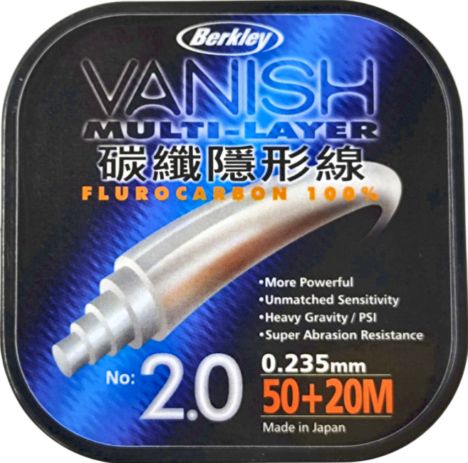 Berkley 貝克力 VANISH 專業碳纖隱形線 卡夢碳纖線, 1捲, 透明色