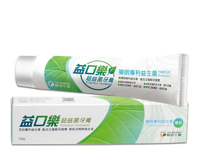 YM BIOMED 陽明生醫 益口樂超益菌牙膏, 120g, 1條