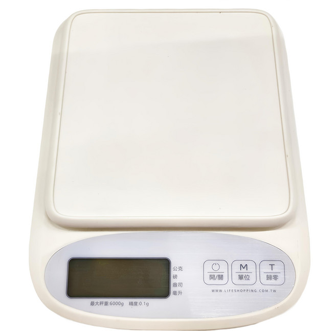 廚房防水電子秤 電池供電款 奶霜白, CAES0040WT, 1個