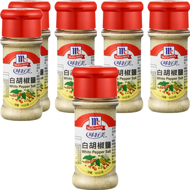 McCormick 味好美 白胡椒鹽 無添加人工色素與防腐劑, 60g, 6瓶