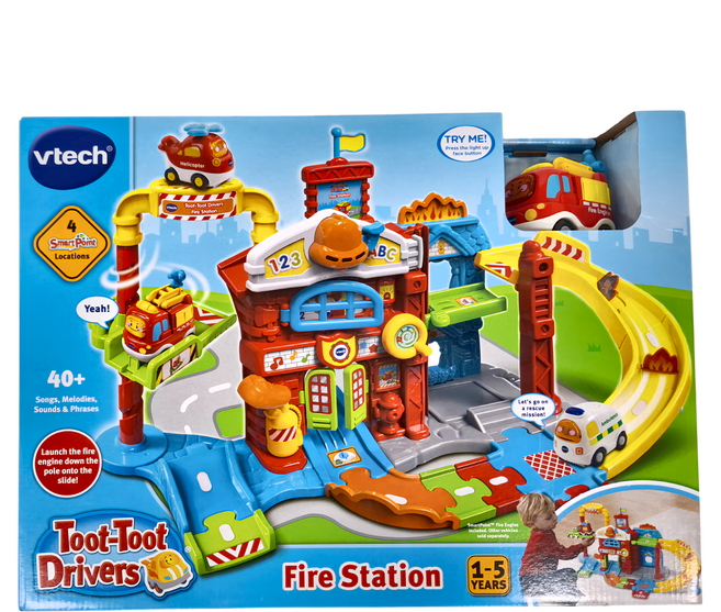 vtech 偉易達 嘟嘟車系列 消防局軌道組, 1盒, Multicolor