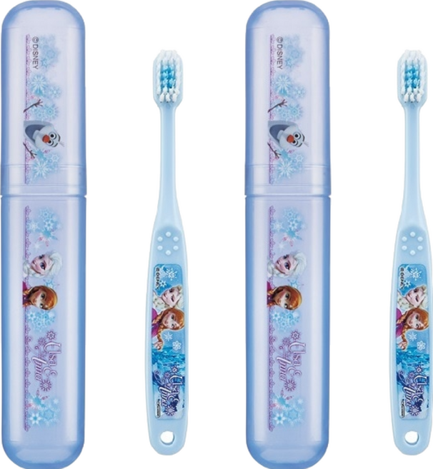 Skater 兒童牙刷 & 牙刷收納盒 冰雪奇缘 3-5歲, 冰雪奇緣 藍色, 1組, 2組