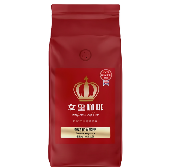 女皇咖啡 茉莉花香咖啡 阿拉比卡中淺焙咖啡豆, 咖啡豆(無研磨), 454g, 1包