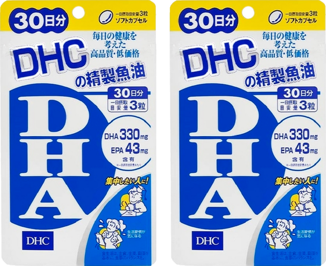 DHC 台灣公司貨 精製魚油DHA 30日份, 90顆, 420mg, 2包