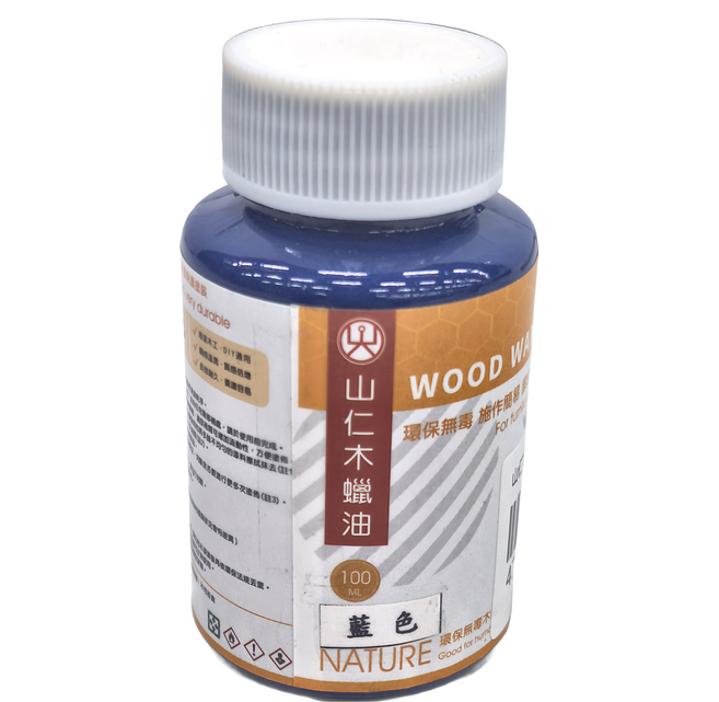 山仁木蠟油 室內用速乾型 藍色 100ml, 1罐