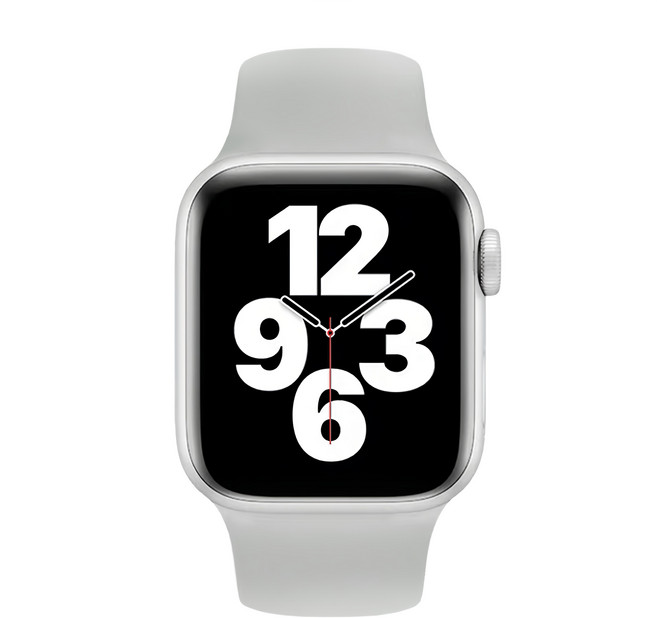OMG Apple Watch 10 純色矽膠錶帶 46mm, 雲霧灰, 1個