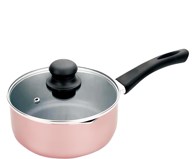 cook power 鍋寶 金鑽不沾湯鍋 附鍋蓋 NP-8018P, 18cm, 玫瑰金, 1個