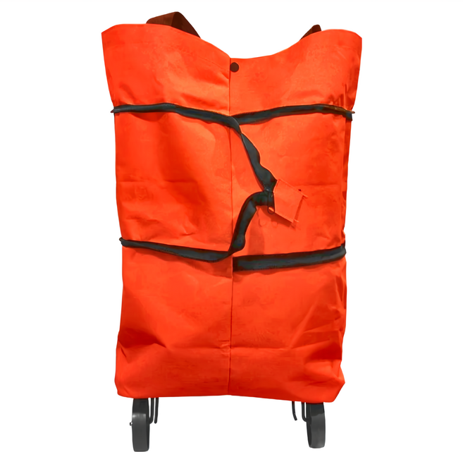 摺疊可揹式購物車, 橘色, 1個