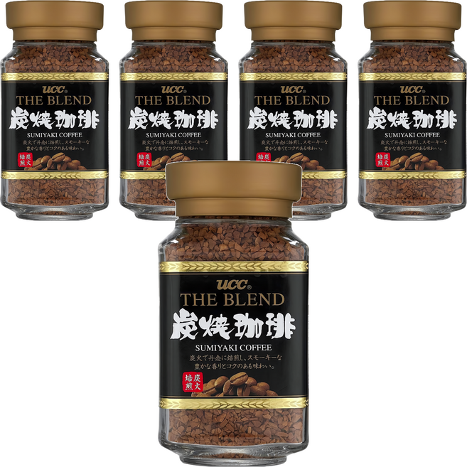 ucc 炭燒即溶咖啡, 90g, 1入, 5罐
