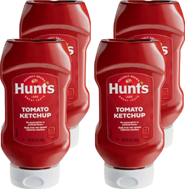 Hunt's 蕃茄醬 擠壓倒瓶, 397g, 4瓶