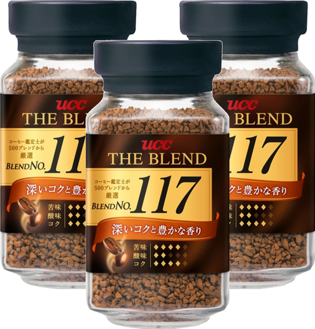 ucc THE BLEND 117即溶咖啡, 即溶咖啡粉, 90g, 3罐