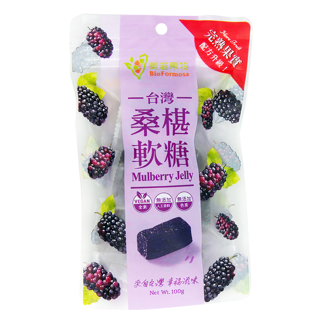 BioFormosa 美滋果物 桑椹果汁軟糖, 100g, 1包