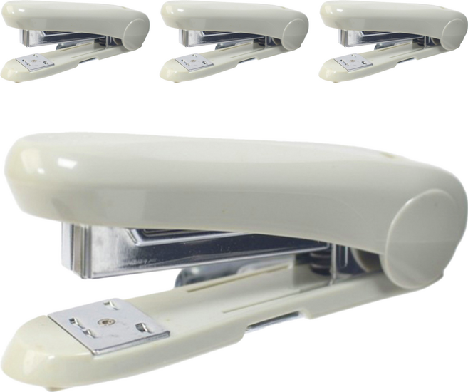 MAX 美克司 新型釘書機 HD-50R 人體工學設計 附除釘器, 灰色, 4個