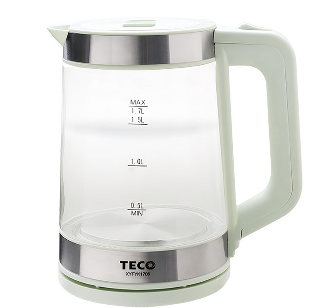 TECO 東元 大容量玻璃快煮壺 1.7L, XYFYK1706
