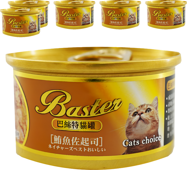 Baster 巴絲特 貓罐, 鮪魚 + 起司, 80g, 6罐